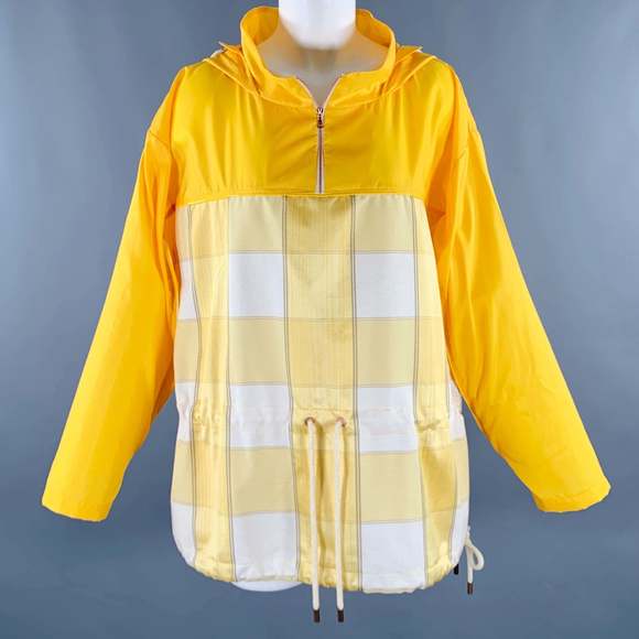 F.WORDS Yellow White Mixed Patterns Windbreaker Jacket - Picture 1 of 6